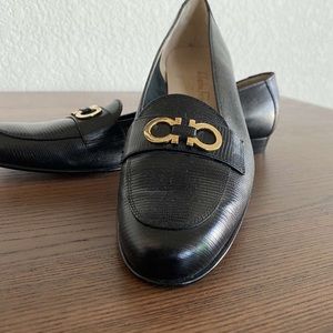 salvatore ferragamo black loafers